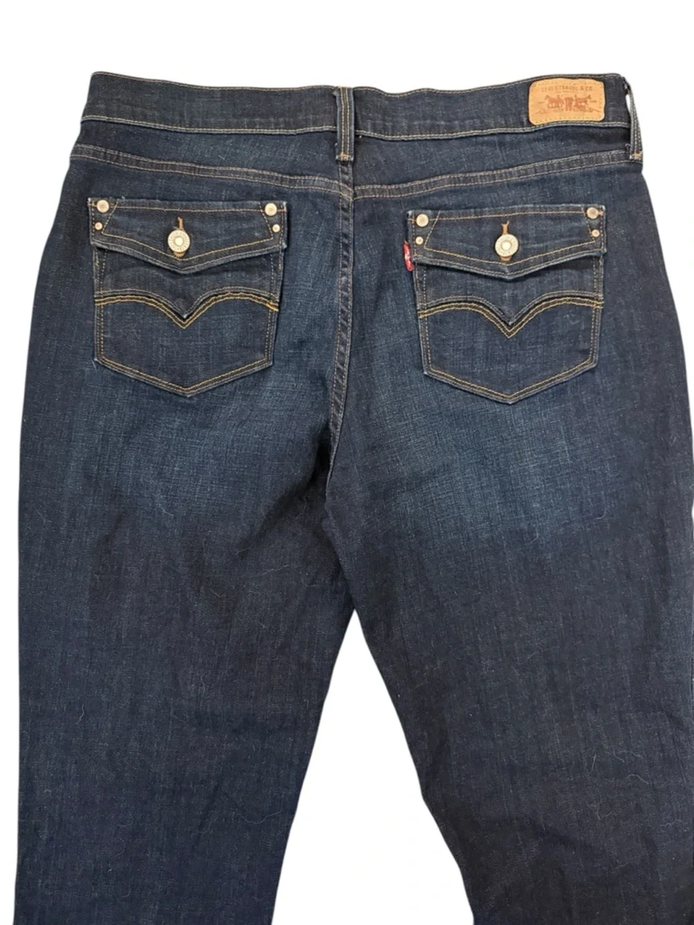 Levi’s 505 Flap Pocket Jean Dark Blue Wash Mid-Rise Bootcut Straight 12 (32x31)